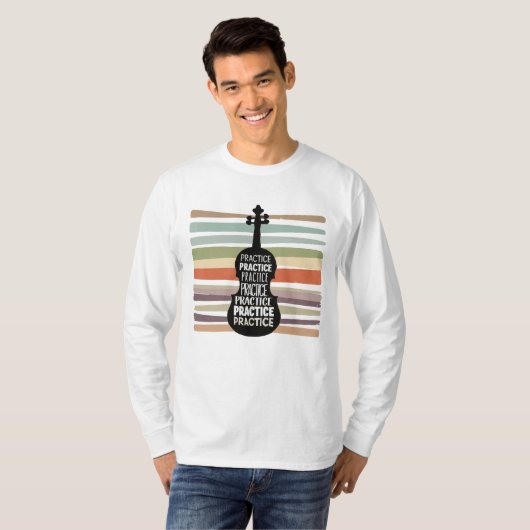 violin retro t-shirt (Voorkant volledig)