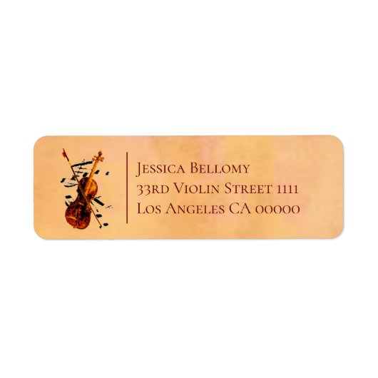 Violin Return Address Labels (Voorkant)