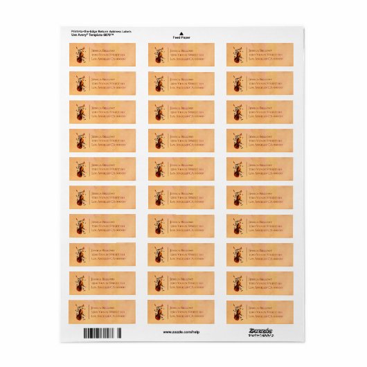 Violin Return Address Labels (Full Sheet)