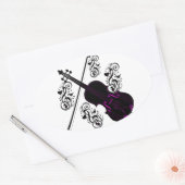 Violin, Rocking love_ Ovale Sticker (Envelop)