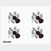 Violin, Rocking love_ Ovale Sticker (Vel)