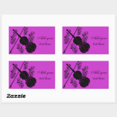 Violin, Rocking love_ Rechthoekige Sticker (Vel)