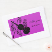 Violin, Rocking love_ Rechthoekige Sticker (Envelop)