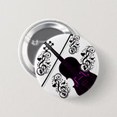 Violin, Rocking love_ Ronde Button 5,7 Cm (Voorkant /achterkant)