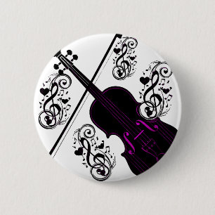 Violin, Rocking love_ Ronde Button 5,7 Cm