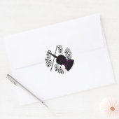 Violin, Rocking love_ Ronde Sticker (Envelop)
