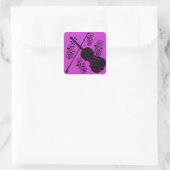 Violin, Rocking love_ Vierkante Sticker (Tas)