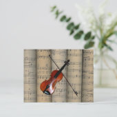 Violin ~ Rollend vel Music Background ~ Musical Briefkaart (Staand voorkant)