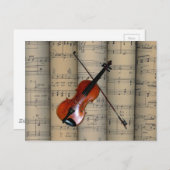 Violin ~ Rollend vel Music Background ~ Musical Briefkaart (Voorkant / Achterkant)