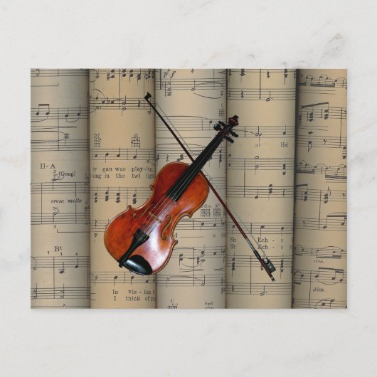 Violin ~ Rollend vel Music Background ~ Musical Briefkaart (Voorkant)