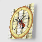 Violin ~ Rollend vel Music ~ Gold Ring ~ * ~ Vierkante Klok (Hoek)