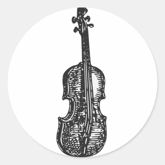 Violin Ronde Sticker (Voorkant)