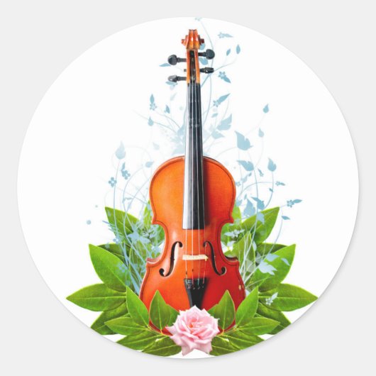 Violin Ronde Sticker (Voorkant)