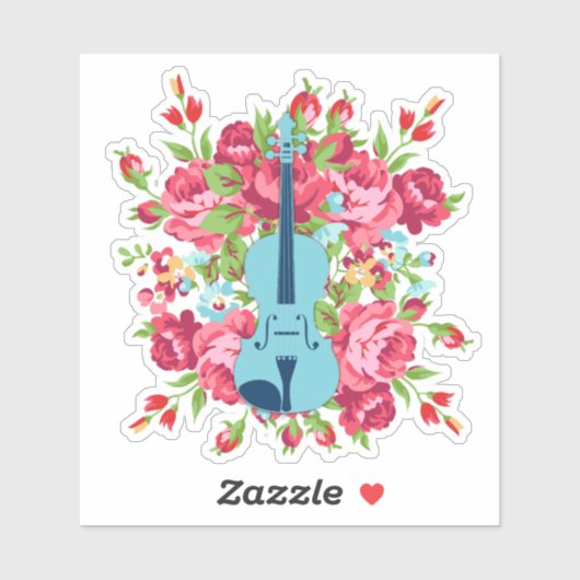 Violin Rose Sticker (Vel)