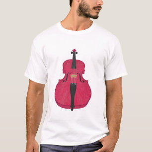 Violin: Roze Violin: 3d modelhoek 3: Muziek T-shirt