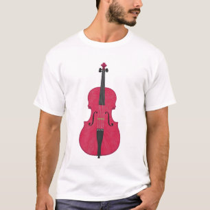 Violin: Roze Violin: 3d modelhoek 4: Muziek T-shirt