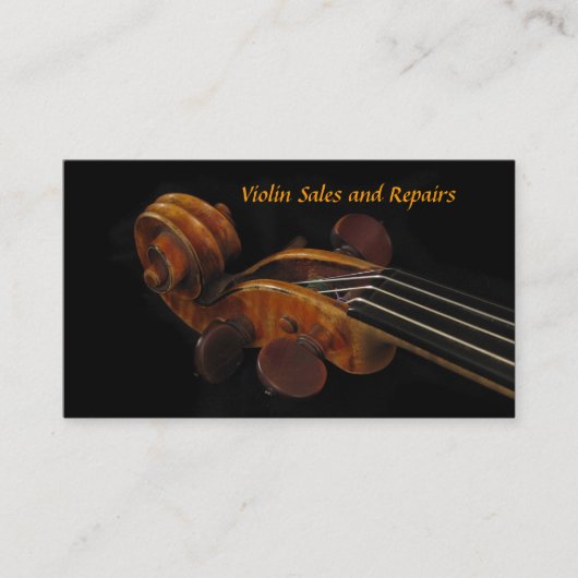 Violin Sales en Repairs Visitekaartje (Voorkant)