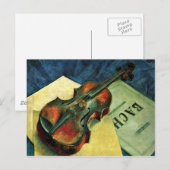 Violin, schilderij van Kuzma Petrov-Vodkin uit 192 Briefkaart (Voorkant / Achterkant)