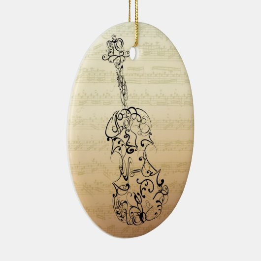 Violin Scrawl Bach Manuscript Ornament (Rechts)