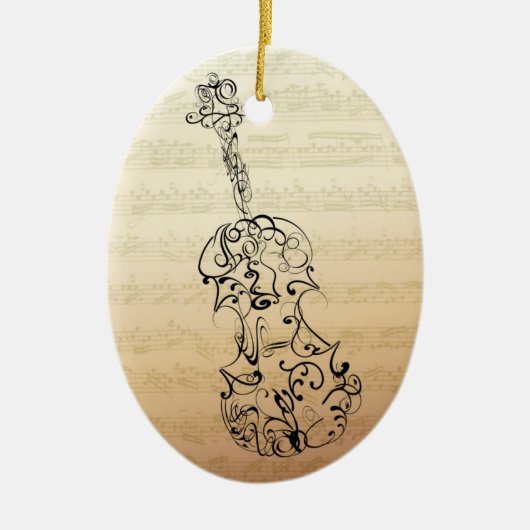 Violin Scrawl Bach Manuscript Ornament (Voorkant)