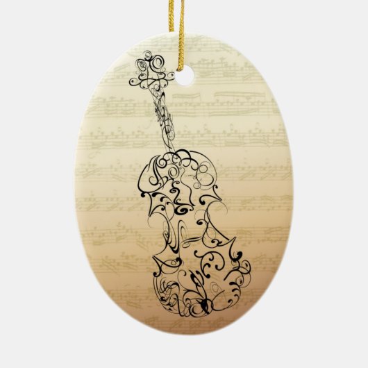 Violin Scrawl Bach Manuscript Ornament (Achterkant)