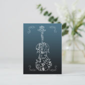 Violin Scrawl Briefkaart (Staand voorkant)