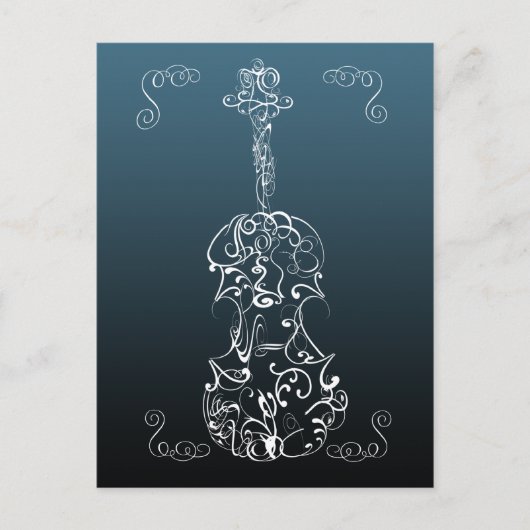 Violin Scrawl Briefkaart (Voorkant)