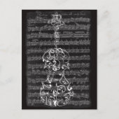 Violin Scrawl op Bach Manuscript Briefkaart (Voorkant)