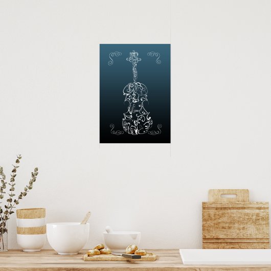 Violin Scrawl Poster (Keuken)