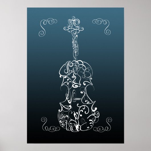 Violin Scrawl Poster (Voorkant)