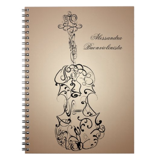 Violin Scrawl Spiral notebook Notitieboek (Voorkant)