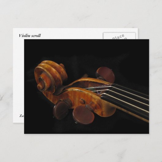 Violin Scroll Briefkaart (Voorkant / Achterkant)