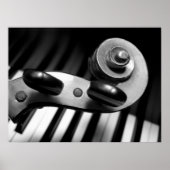 Violin Scroll over pianoketoetsen Poster (Voorkant)