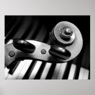 Violin Scroll over pianokussen Poster