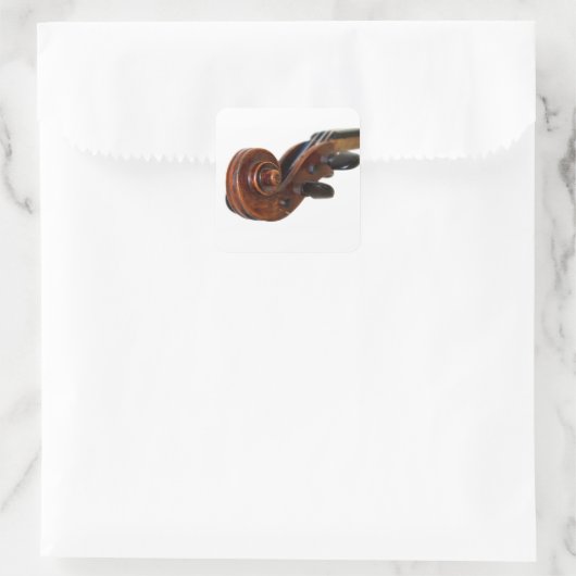 Violin Scroll Vierkante Sticker (Tas)