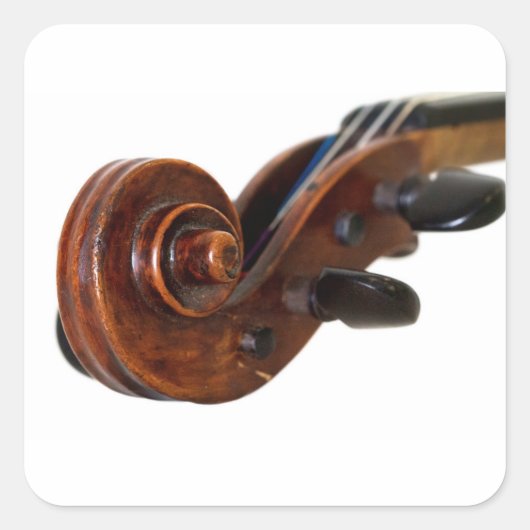 Violin Scroll Vierkante Sticker (Voorkant)
