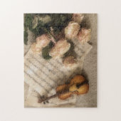 Violin, Sheet Music and Flowers Photo Puzzle Legpuzzel (Verticaal)