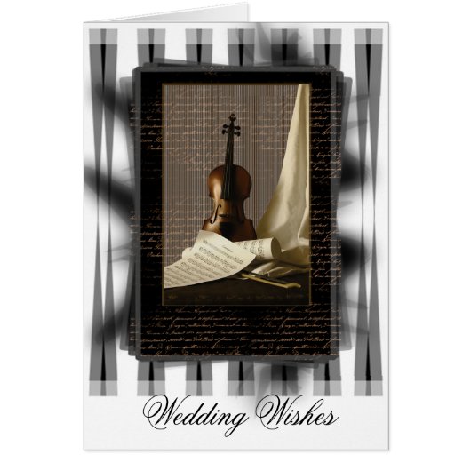 Violin & Sheet Music Wedding Kaart (Voorkant)