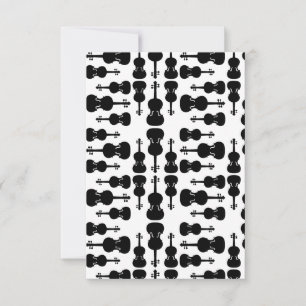 Violin Silhouettes Music Thed CUSTOM BG COLOR Bedankkaart