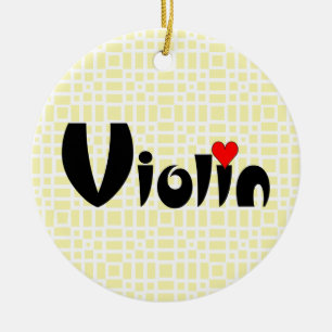 Violin Small Heart Keramisch Ornament