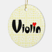 Violin Small Heart Keramisch Ornament (Links)