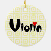 Violin Small Heart Keramisch Ornament (Achterkant)