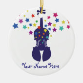 Violin Star-kerstversiering Keramisch Ornament (Voorkant)