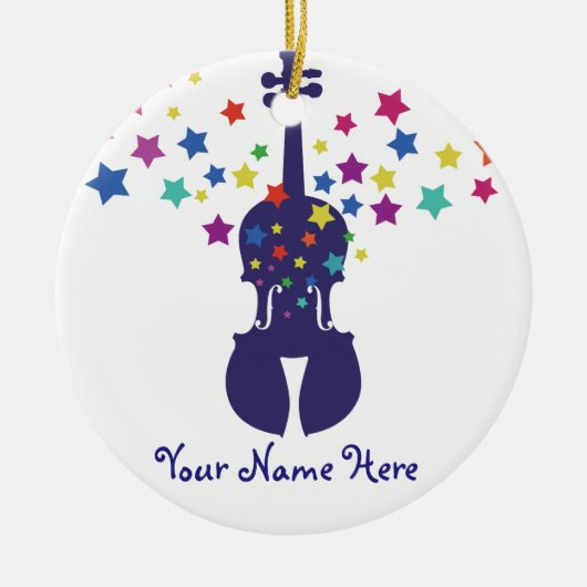 Violin Star-kerstversiering Keramisch Ornament (Voorkant)