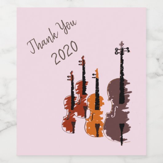 Violin String Instrument-strijkkwartet Wijn Etiket (Enkel label)