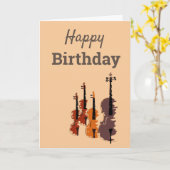 Violin string quartet arty muziek kaart (Gele Bloem)