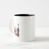 Violin string quartet arty muziek tweekleurige koffiemok (Voorkant links)