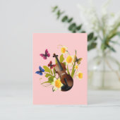 VIOLIN, STROMEN EN BUTTERFLIES BRIEFKAART (Staand voorkant)