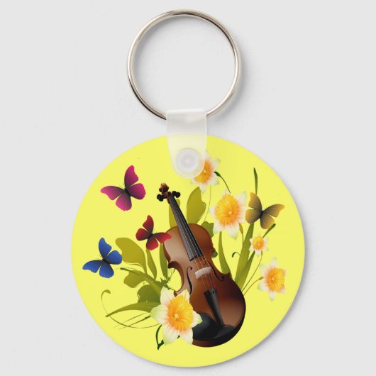 VIOLIN, STROMEN EN BUTTERFLIES SLEUTELHANGER (Voorkant)