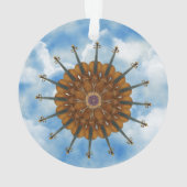 Violin Sunflower in Blue Sky met wolken Ornament (achterkant)